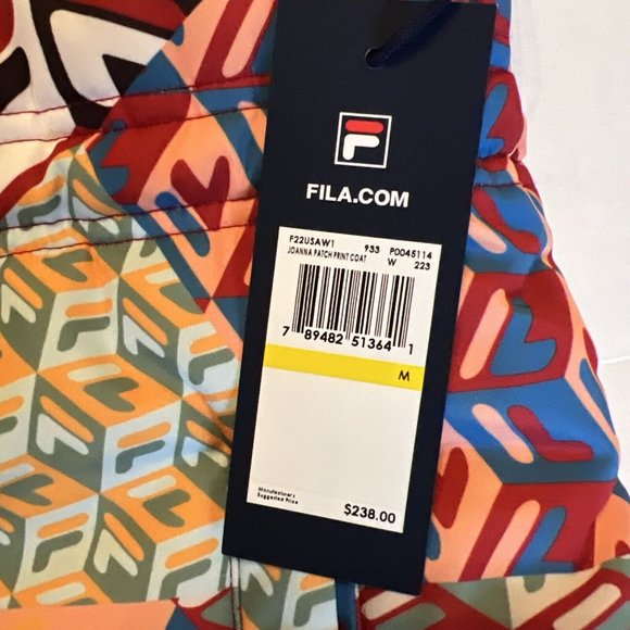 Fila Sz M Joanna Allover Print Coat/Jacket/Puffer Long Celebratory - Picture 9 of 16